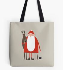 Santa and his reindeer / Weihnachtsmann mit Rentier Tote Bag