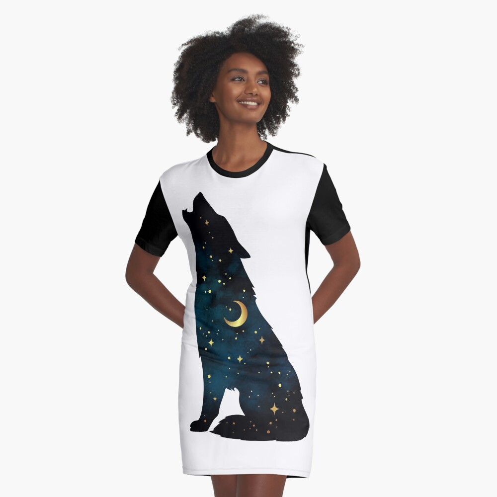 star and moon t shirt dress