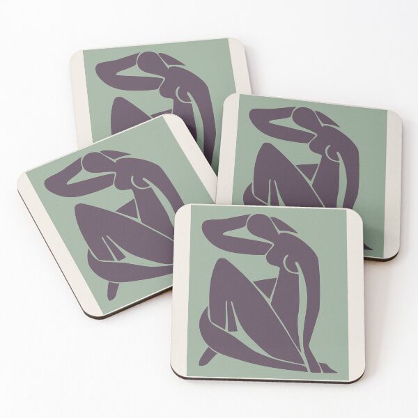 Item preview, Henri Matisse Nude, Papier Decoupes Art violet pastel green back, Matisse Cutout's Wall Art designed and sold by re-make-.