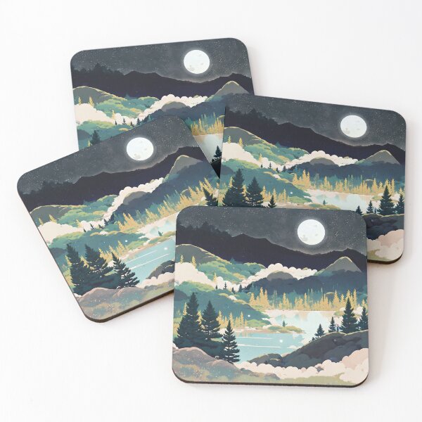 Item preview, Of lakes, golden pines and distant mountain skies designed and sold by Beholder Images.