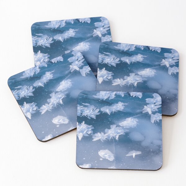 Item preview, Macro ice crystals on a frozen river designed and sold by CanadianWild418.