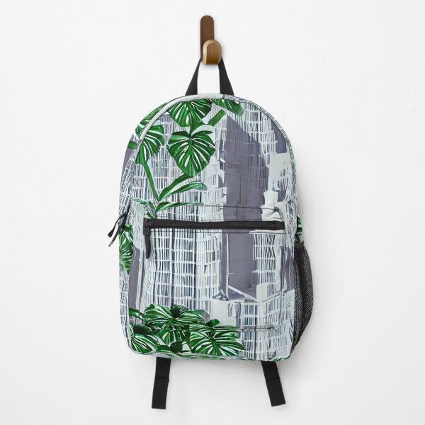 Item preview, Urban Monstera Leafs, City Buildings - Seamless Pattern designed and sold by Chubuter.