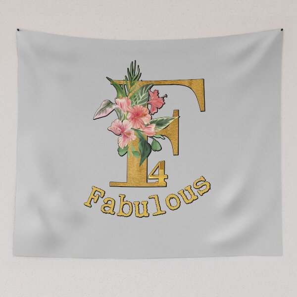 Item preview, Gold and floral F for Fabulous designed and sold by AEROSPACE-IND.