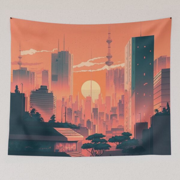 Item preview, Magical Sunset Vaporwave City Aesthetic designed and sold by trajeado14.