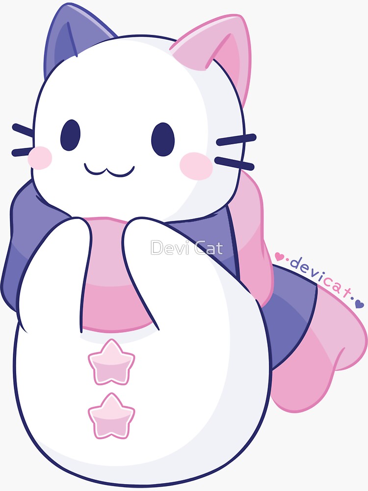 Thumbnail 3 of 3, Sticker, CandiCat SnowCat • 2022 designed and sold by devicatoutlet.