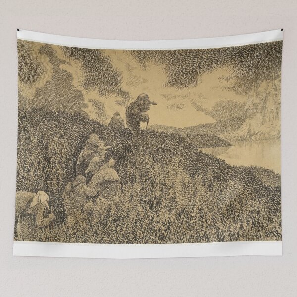 Item preview, Theodor Kittelsen On the way to the feast in Troll Castle designed and sold by TeeARTHY.