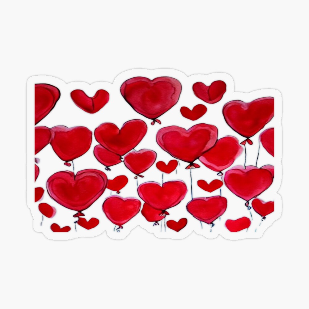 Balloons hearts valentine´s day wall decal - TenStickers