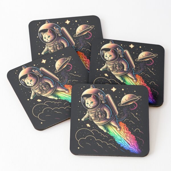 Item preview, Rainbow Cat Astronaut designed and sold by SynthOasis.