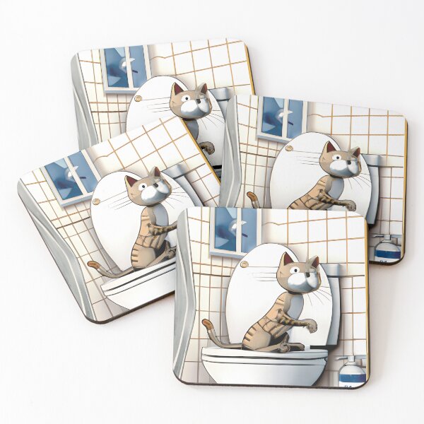 Item preview, Funny cat in the bathroom designed and sold by faizaart.