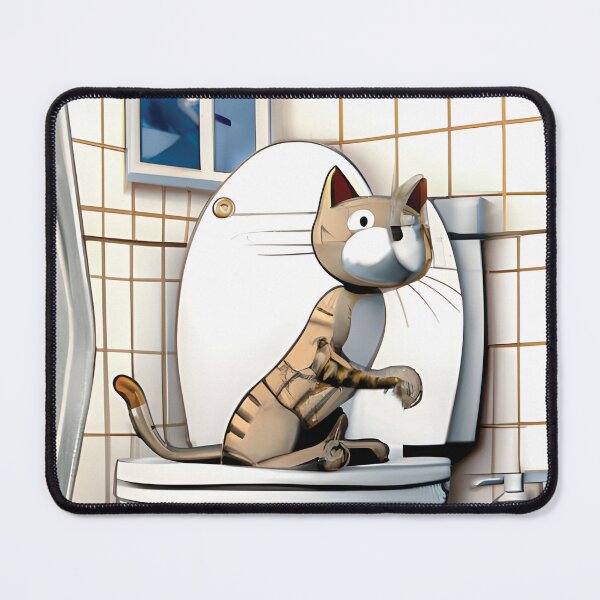 Item preview, Funny cat in the bathroom designed and sold by faizaart.