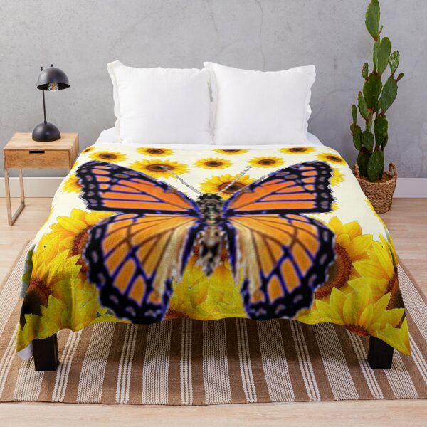 Item preview, MONARCH BUTTERFLY SUNFLOWER PATTERN YELLOW ART designed and sold by sharlesart.