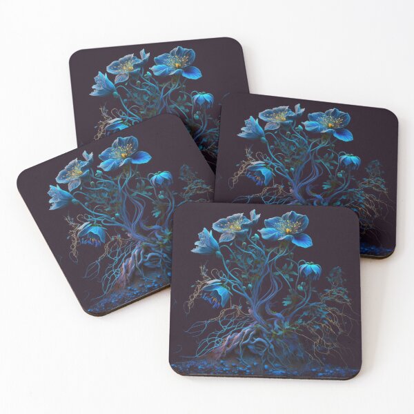 Item preview, Blue Luminous Flowers  designed and sold by forwardthinker.
