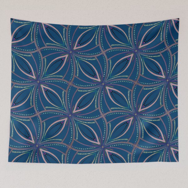 Item preview, Blue Pink Metallic Geometric designed and sold by Jane Izzy Designs.