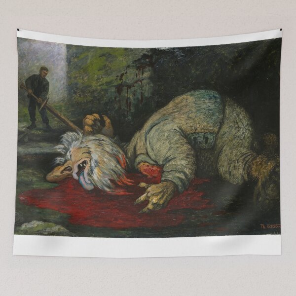 Item preview, Theodor Kittelsen The Ash Lad beheads the Troll designed and sold by TeeARTHY.