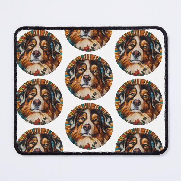 Item preview, Australian Shepherd dog Mucha style aussie designed and sold by Oohshinythings.