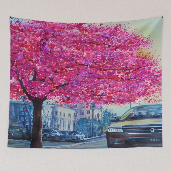 Item preview, Blooming Tree Art, City Landscape, Flovering Tree Art designed and sold by viewgraphics.