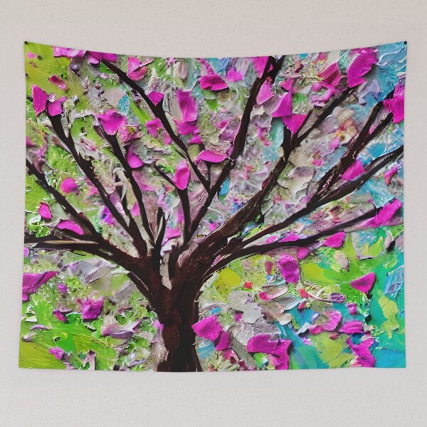 Item preview, Blooming Tree Art, City Landscape, Flovering Tree Art designed and sold by viewgraphics.