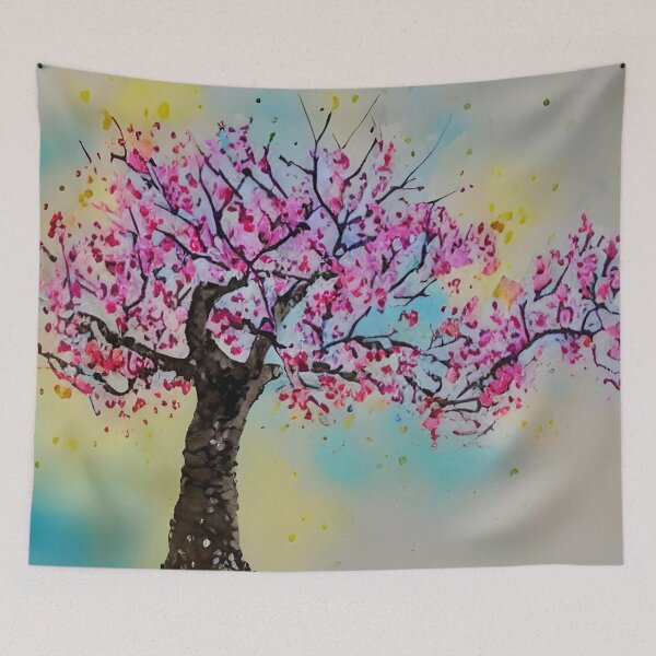 Item preview, Blooming Tree Art, City Landscape, Flovering Tree Art designed and sold by viewgraphics.