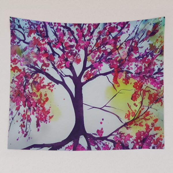 Item preview, Blooming Tree Art, City Landscape, Flovering Tree Art designed and sold by viewgraphics.