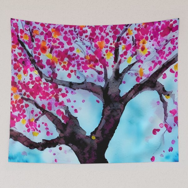 Item preview, Blooming Tree Art, City Landscape, Flovering Tree Art designed and sold by viewgraphics.