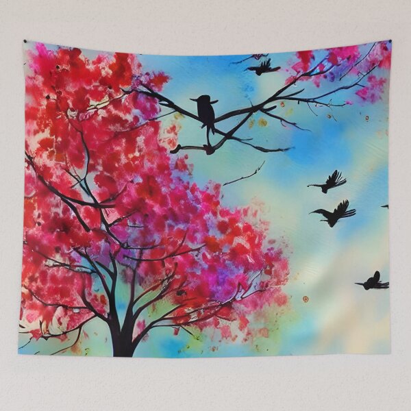 Item preview, Blooming Tree Art, City Landscape, Flovering Tree Art designed and sold by viewgraphics.