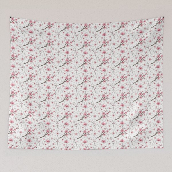 Item preview, Falling Sakura Cherry Blossom Branches Pattern designed and sold by PRINYOS.