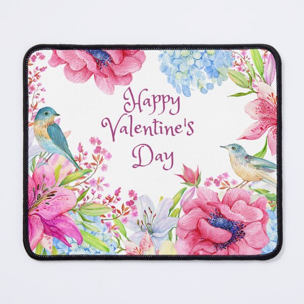 Item preview, Happy Valentine's Day Vintage Watercolor Flowers and Birds designed and sold by silviaol.