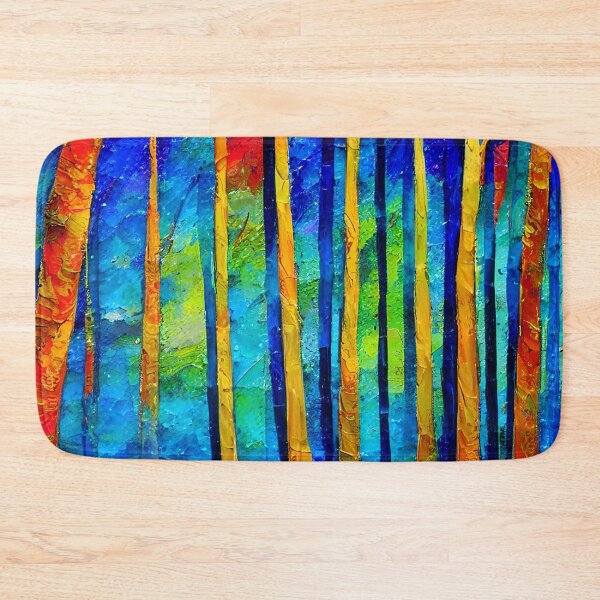Item preview, Blue Sky and Colorful Forest Art, Impasto Art designed and sold by viewgraphics.