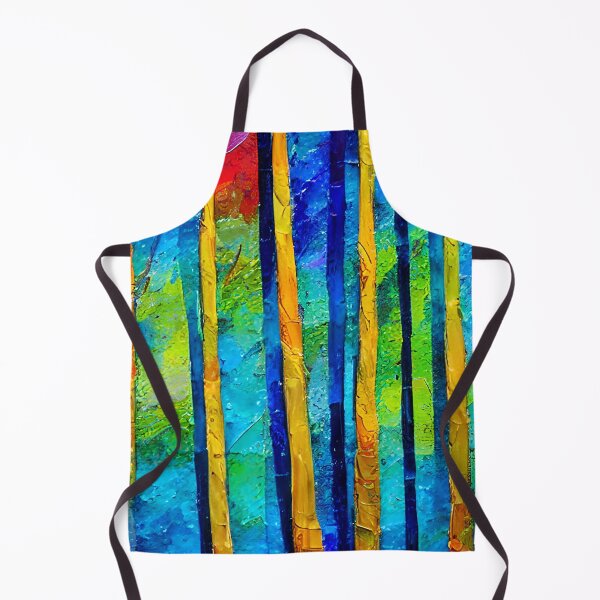 Item preview, Blue Sky and Colorful Forest Art, Impasto Art designed and sold by viewgraphics.