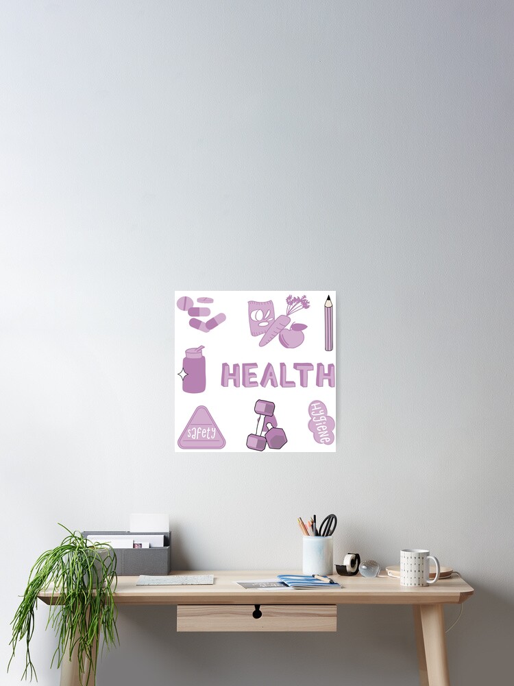 Thumbnail 1 of 3, Poster, Mauve Health School Subject Sticker Pack designed and sold by The-Goods.