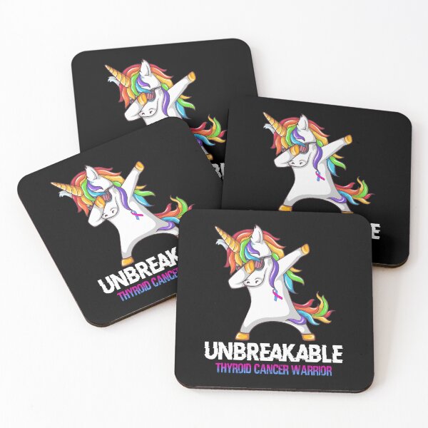 Item preview, Thyroid Cancer Awareness - Unicorn Thyroid Cancer Warrior Ribbon UNBREAKABLE designed and sold by Fernandezf.