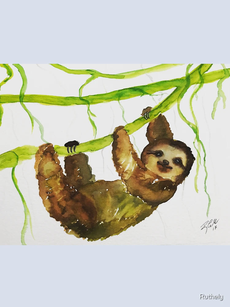 Thumbnail 4 of 4, Boxy T-Shirt, Sloth designed and sold by Ruthely.