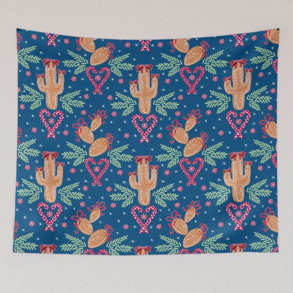 Item preview, Gingerbread Cacti Cookies damask //peacock designed and sold by HelenPDesigns.