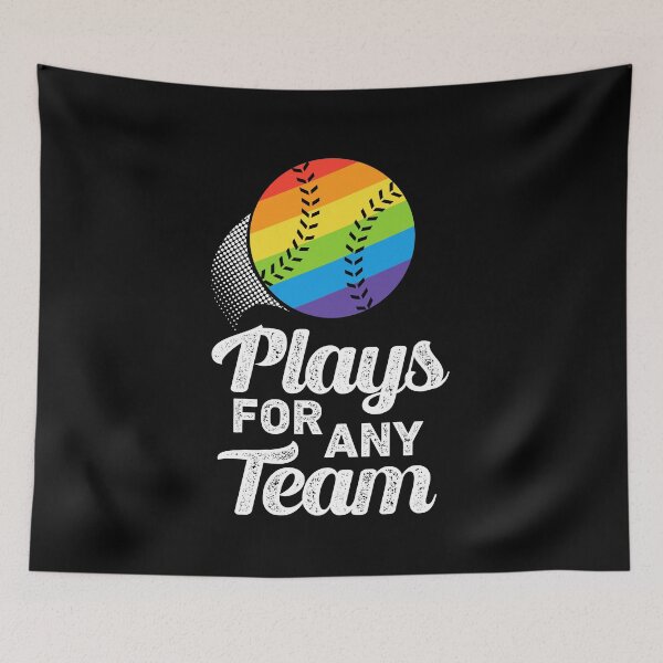 Item preview, Plays For Any Team LGBTQIA Baseball Pansexual Bisexual Pride Month designed and sold by QueenOfPrint.