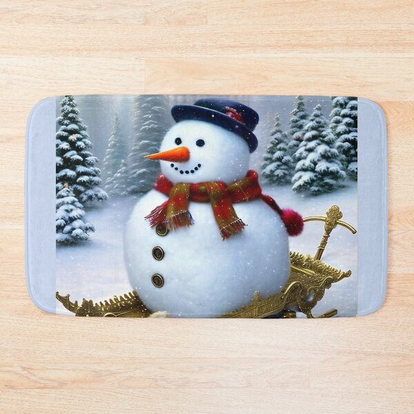 Item preview, Cute Snowman Riding a Sledge designed and sold by DreamyEscapism.