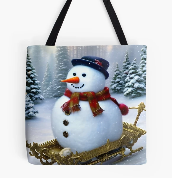 Rainbow Moonlit Yeti or Abominable Snowman Tote Bag Eco Friendly Tote Bag  Shopping Bag 