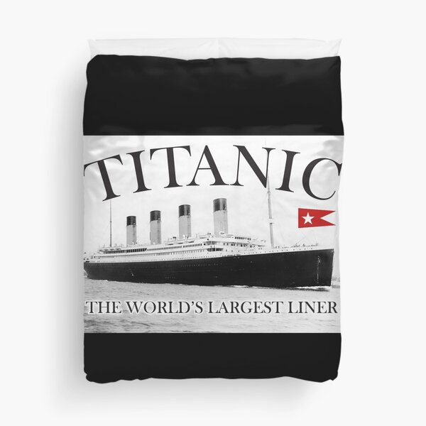 TITANIC, RMS Titanic, Cruise, Ship, Disaster. On Black. Duvet Cover