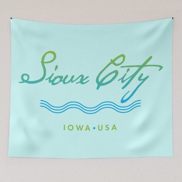 Item preview, Sioux City Iowa Typographic River Design designed and sold by Futurebeachbum.