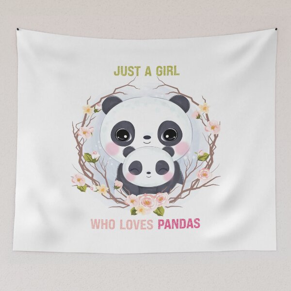 Item preview, floral just a girl who loves pandas designed and sold by PRINYOS.