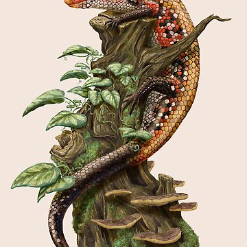 Artwork thumbnail, African Fire Skink on a Stump by Nick Garnhart