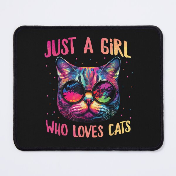 Item preview, Just A Girl Who Loves Cats - Colorful Cat Watercolor Graphic T-Shirt designed and sold by Baron-Hagen.