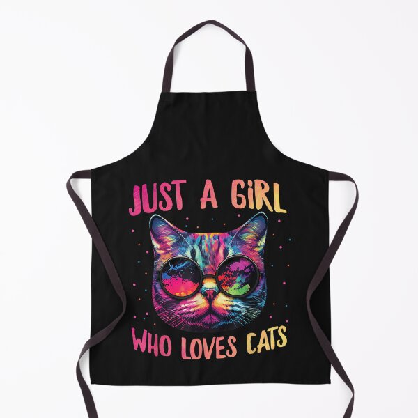 Item preview, Just A Girl Who Loves Cats - Colorful Cat Watercolor Graphic T-Shirt designed and sold by Baron-Hagen.