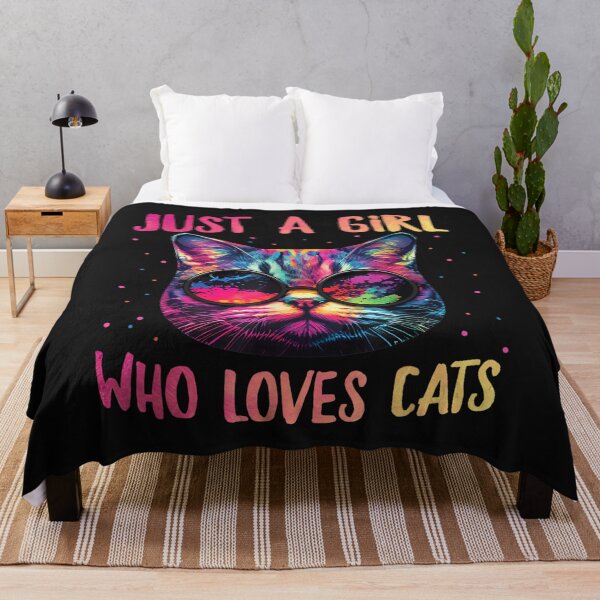 Item preview, Just A Girl Who Loves Cats - Colorful Cat Watercolor Graphic T-Shirt designed and sold by Baron-Hagen.
