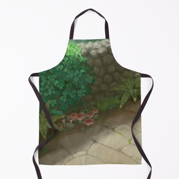 Item preview, Fantasy forest rock wall covered in ivy with ferns and mushrooms designed and sold by Maysoulrose.