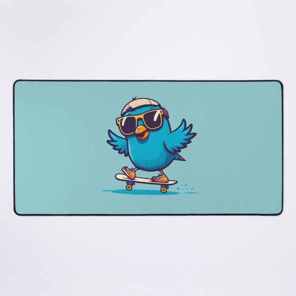Item preview, Blue Skateboard Bird designed and sold by SynthOasis.