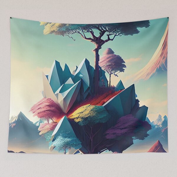 Item preview, origami japanese beautiful landscape designed and sold by Dicoart.