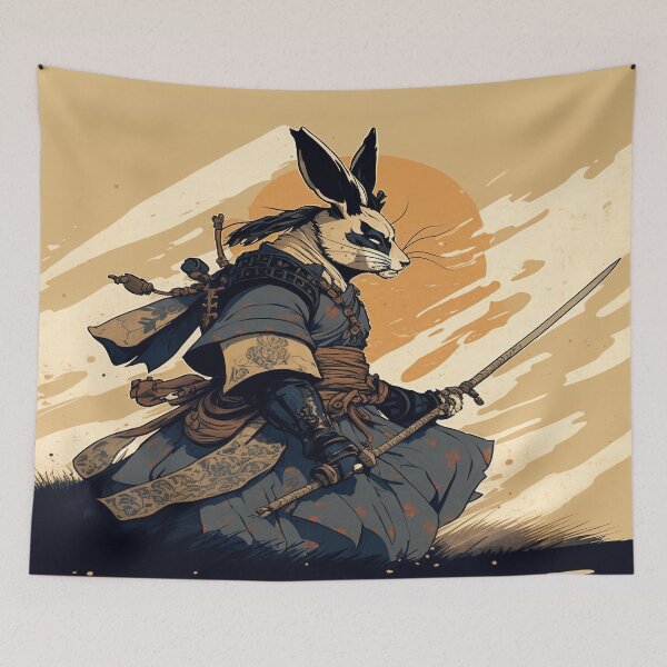 Item preview, ukiyo-e Samurai Rabbit designed and sold by Sabot119.
