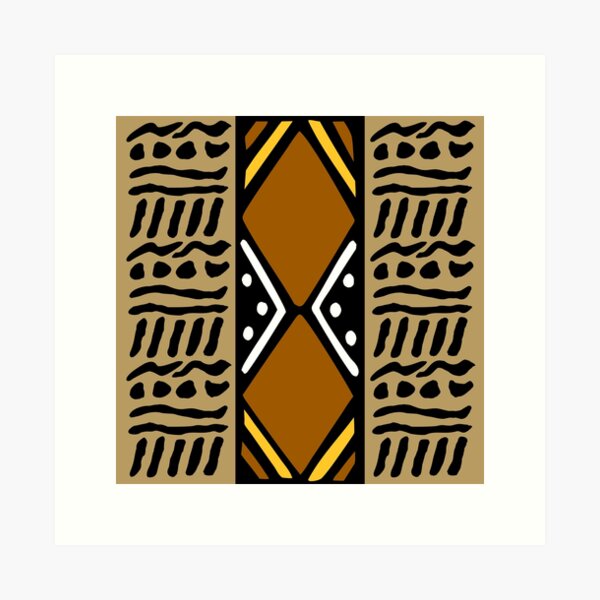 African Mud Cloth Pattern Art Print