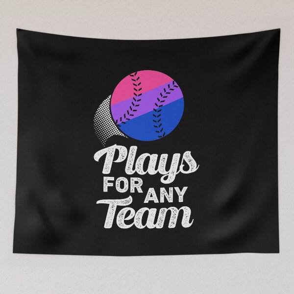 Item preview, Plays For Any Team Trans LGBTQIA Baseball Bisexual Pride Month designed and sold by QueenOfPrint.