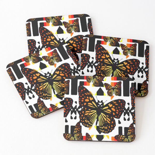 Item preview, White / Black / Fire Color  Native Butterfly Blanket Print  designed and sold by JMWCD.